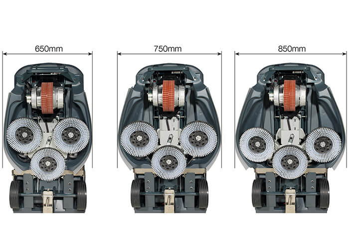 TTV678G Floor Scrubber Working Widths