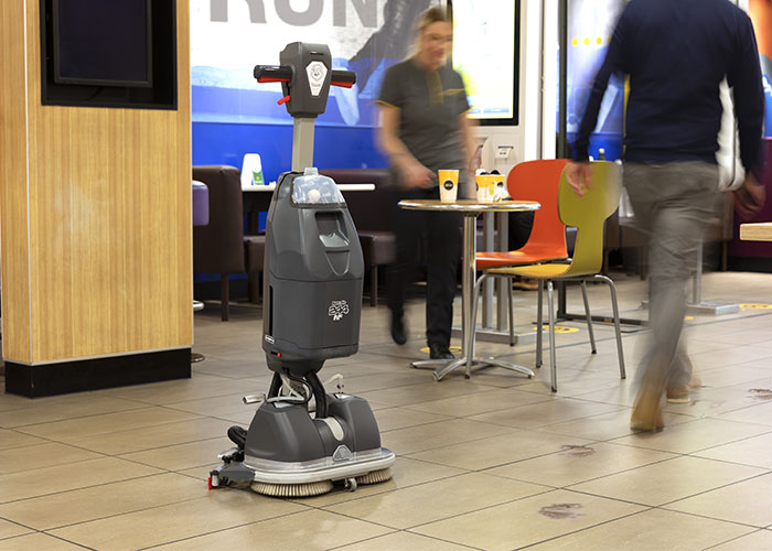 244NX Floor Scrubber parked in a busy foodcourt